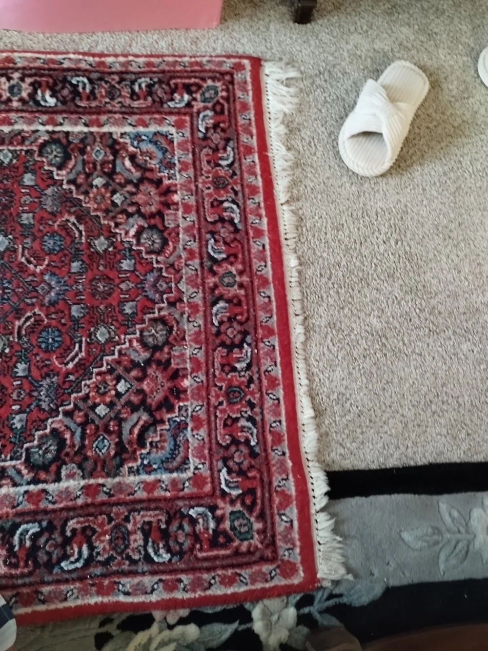 Red Patterned Door Mat - Classic Accent Rug